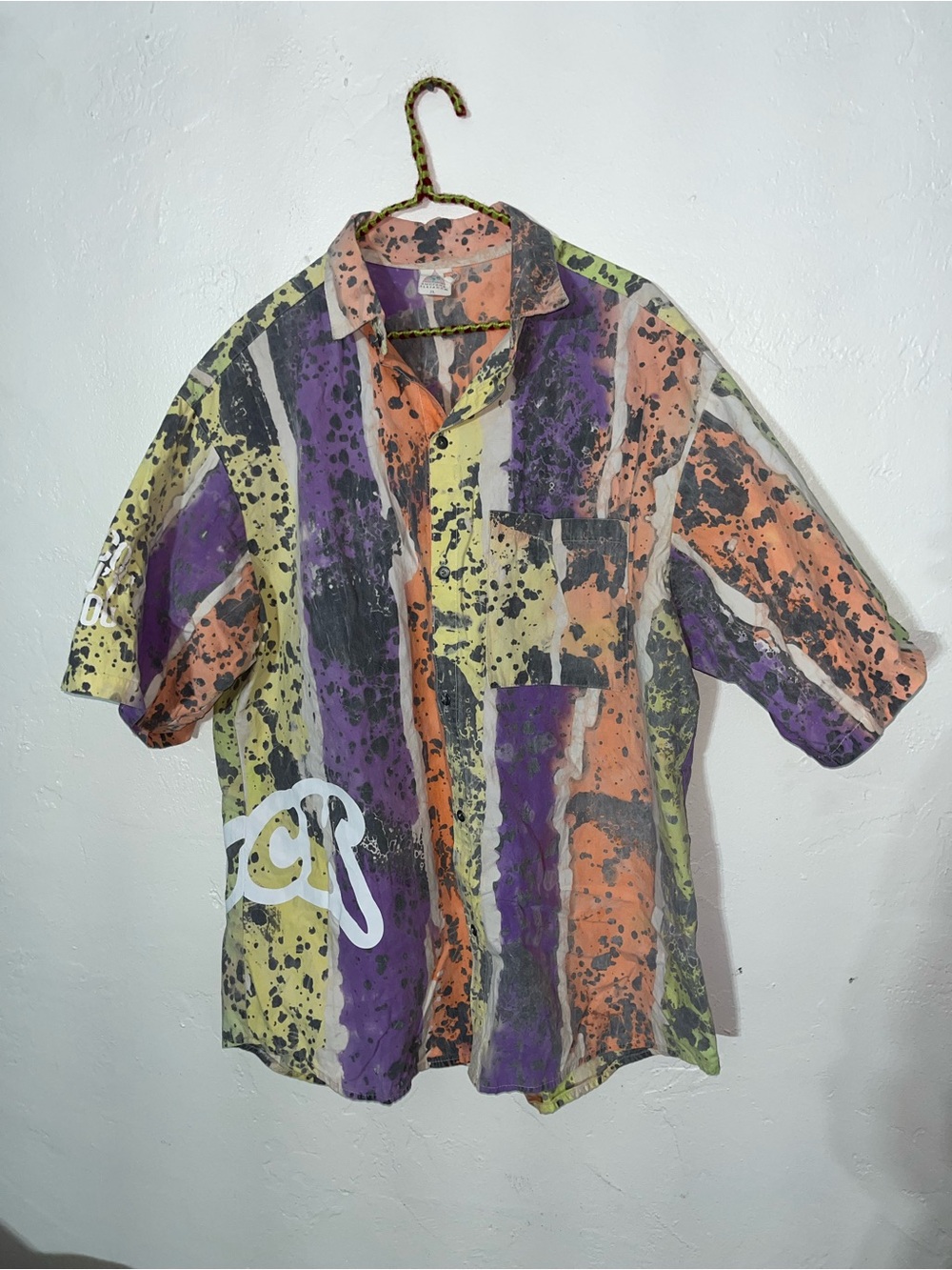 Surfers Alliance 90s Vintage Made in USA Quirky Colorful Grunge Camp Shirt XL